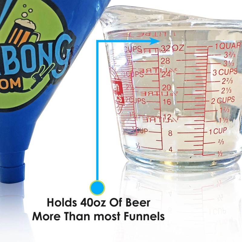BeerBong.com Large Beer Bong Funnel | Black Valve (3’ Long)