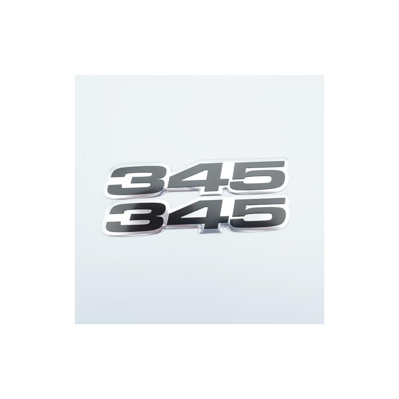 Pair Set VMS Racing 345 Highly Polished Aluminum Nameplate Emblems