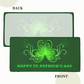 Fiokroo Happy St Patricks Day Tablecloth with Elastic Edge for 5ft Rectangle Table, Table Cloth Washable Table Cover for Kitchen Dining Party Outdoor Picnic Decoration, 60" L X 30" W