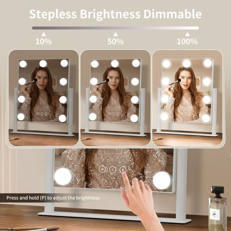 NUSVAN Vanity Mirror with Lights, Makeup Mirror with Lights,3 Color