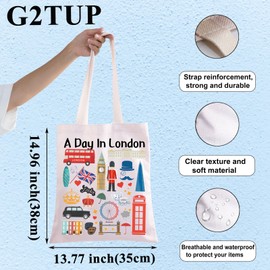 G2TUP Londres - Bolsa de lona para regalo de Londres, regalo inspirado en Londres, regalo para el amante de Londres, Bolso bolsa Day in London, M