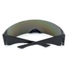 Sarini Futuristic Narrow Cyclops Silver Color Mirrored Lens Visor Sunglasses