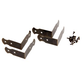 Dophee 4Pcs Antique Brass Jewelry Wood Box Case Chest Corner Braceket Protectors