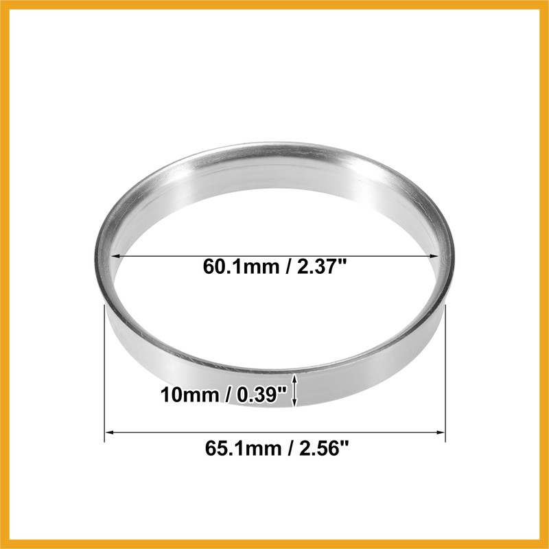 Partuto 4pcs OD 65.1mm to ID 60.1mm Aluminum Alloy Car