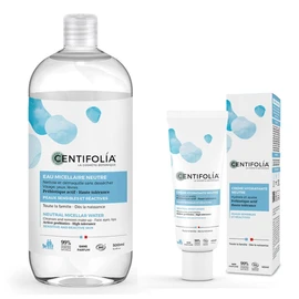 CENTIFOLIA Neutral Micellar Water 500 ml + Neutral Moisturising Cream 40 ml Perfectly Removes Skin Instantly Soothes Sensitive Skin Unscented Made in France Organic &