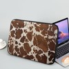 Suhoaziia 10-17 Inch Brown Cow Print Laptop Sleeve, Laptop Bag