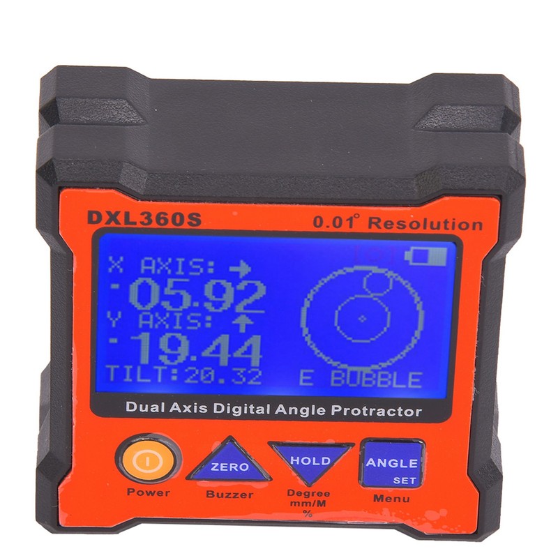 DXL360S Digital Protractor High Accuracy Single/Double Axes LCD Display Level