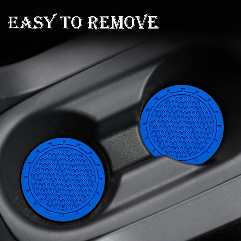 MEAJOO 2PCS Car Cup Holder Coaster, Non-Slip Cup Holders Embedded