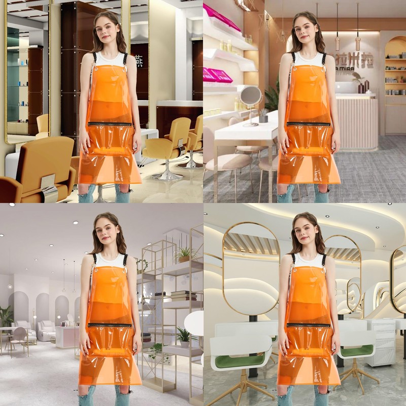 MIKI WELL Waterproof Apron with Pocket - TPU Hairdressing Apron