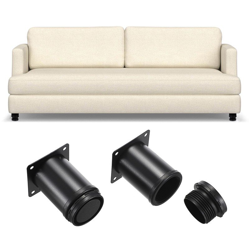 SUMNACON 8 Pcs Stainless Steel Furniture Legs Cabinet Legs, Black