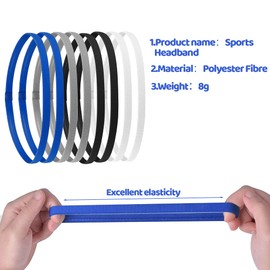 8Pcs Non Slip Sports Headband Set Elasticity Boys Hair Band for Athletes Fitness Enthusiasts Keep Hair and Sweat Away from Forehead and Eyes When Play Basketball Soccer Run and More