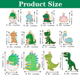 LEGENTLISUR Pack of 24 Dinosaur Charms for Jewellery Making Cute Animal Charms Pendant for Earrings Necklaces Bracelets DIY Accessories
