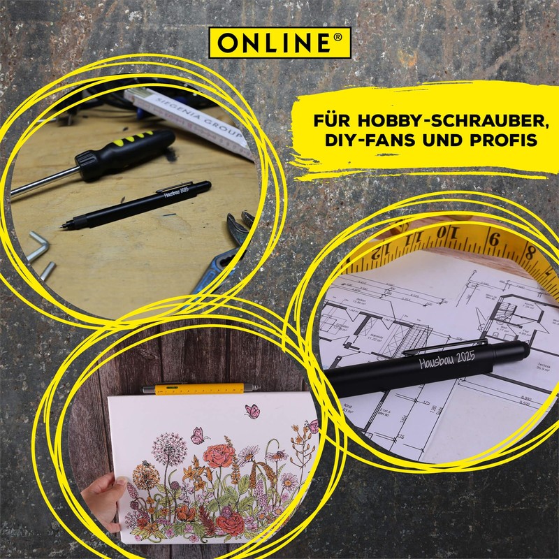 Online Men's Gift Pen 6-in-1 Black I Multitool Pen with