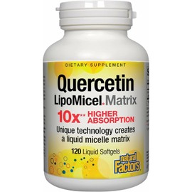 Natural Factors Quercetin LipoMicel Matrix - Supports Immune Health & Capillary Health - Antioxidant Support Supplement with Highly Absorbable Quercetin - 120 Softgels (120 Servings)