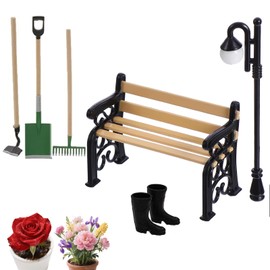 Danishsy Miniature Garden Accessories, Fairy Garden Gnome Accessories Decoration, 7 Pieces Mini Garden Furniture Things, for DIY, Fairy Garden Decoration, Dollhouses, Birthday Gifts for Boys and Girls