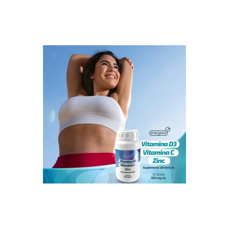 Multivitamínico Energeios D3zn Vitamina Zinc Sabor Suplemento Cápsulas Diaria