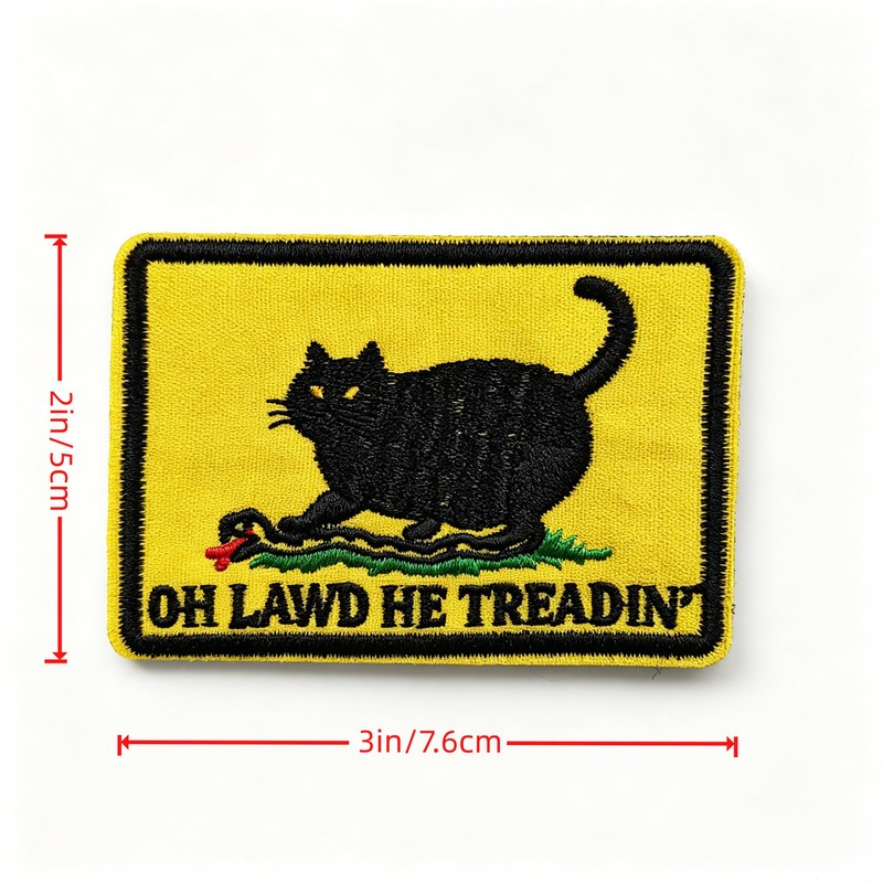 Oh Lawd He Treading Cat Snake Patch Hook and Loop