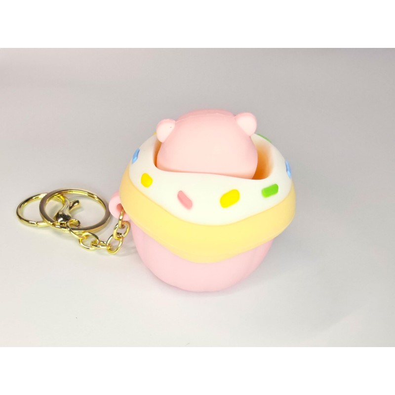 Pandachilla Cute Piglet Bag Charm Keychain, Pink