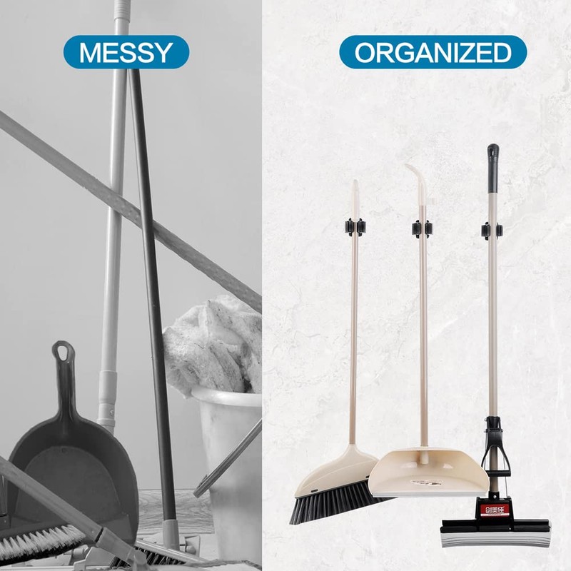 JAMEND CLXP 12PCS Broom and Mop Holder, Heavy Duty Garden