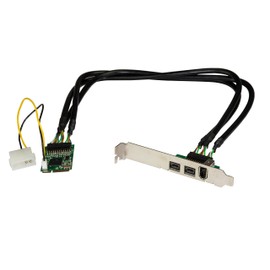 StarTech.com 3 Port 2b 1a 1394 Mini PCI Express FireWire Card Adapter - FireWire adapter - PCIe Mini Card - FireWire 800 - 2 ports + 1 x FireWire , TAA (MPEX1394B3)
