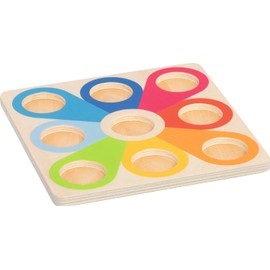 goki 58335 Stacking and Sorting Game Ball Pyramid Made of Wood, Promote Hand-Eye Coordination and Fine Motor Skills, Classic Game, Stacking Colourful Balls, 15 cm x 15 cm, Set of 14, from 1 Year