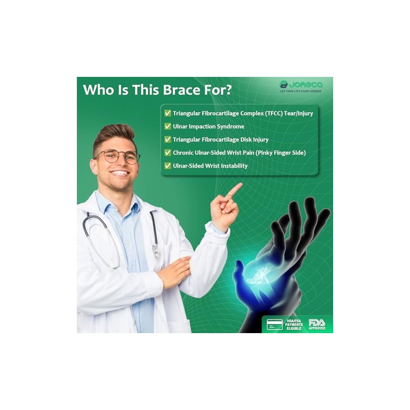 Wrist Brace for TFCC Tears Built-in Ring Pad for Ulnar