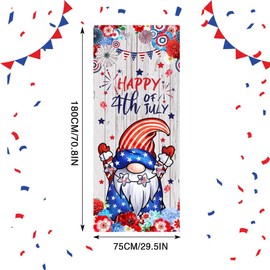 July 4th Independence Day Door Cover Memorial Day Door Decoration Independence Day Party Porch Outdoor Decoration Banner (29.5X71 inches)