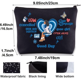 BWWKTOP Song Album Cosmetic Makeup Bag Album Concert Fans Gift Song Musical Makeup Zipper Pouch Bag Song Merchandise (GoodDay-BL)