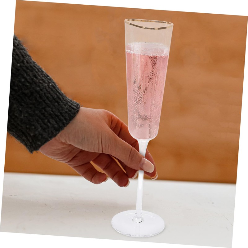 NOLITOY 2pcs Elegant Crystal Flutes for Wedding Toasting Unique Hammered