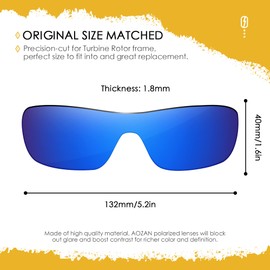 AOZAN ANSI Z87.1 Polarized Replacement Lenses For Oakley Turbine Rotor OO9307 Sunglasses - Capri Blue
