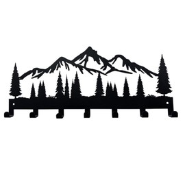 YILANJIN Key Hooks for Wall, Key Holder Wall Mounted with 7 Hooks, Key Organiser, Black Shelf, Sunglasses Holder, Key Rack, Key Rack for Entrance, Hallway, Kitchen