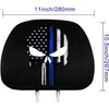 GODTERA 2 Pack Headrest Covers for American Skull Flag, Seat