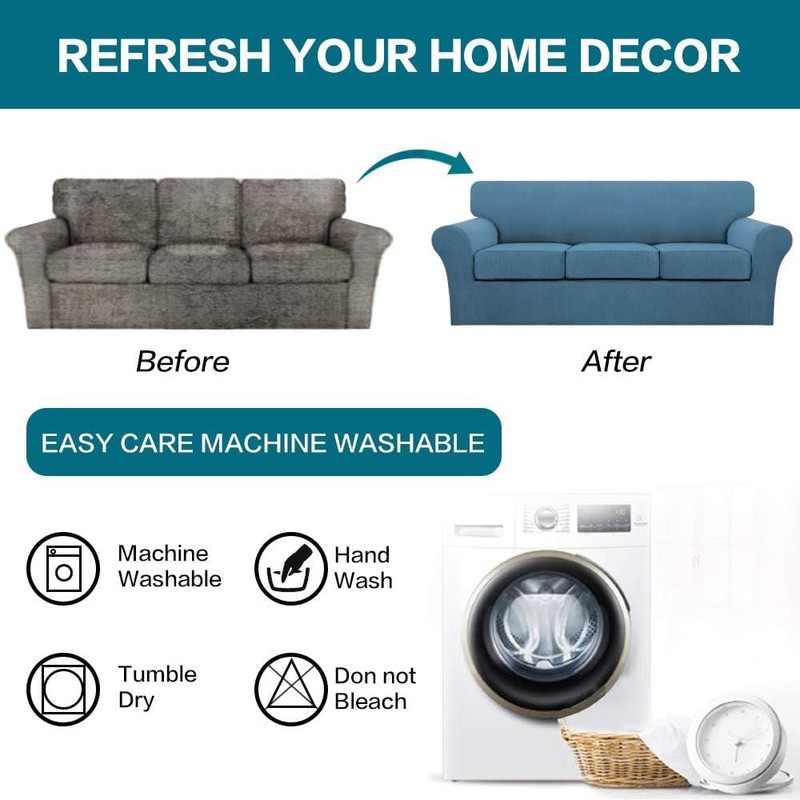 Turquoize 4 Piece Sofa Covers for 3 Cushion Couch Sofa