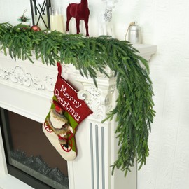 5 Ft Christmas Cedar Garland for Staircase Real Touch Soft Droopy Bendable Lifelike Faux Xmas Garlands for Decoration Christmas Green Pine Mantle Garland Thanksgiving Table Decorations Indoor Outdoor