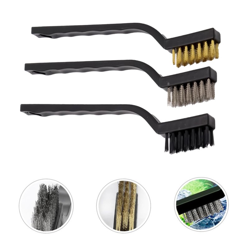 HAICN 3Pieces Fish Tank Cleaning Brush Copper Wire Replaceable Fish