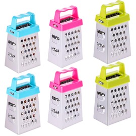 6PCS Box Hand Held Cheese Grater, Mini Cheese Graters, Stainless Steel Four-Sided Small Cheeses Grater, Professional Box Graters for Kitchen Garlic, Ginger, Vegetables, Potatoes