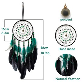 Donko Green and Black Dream Catcher with Pendant
