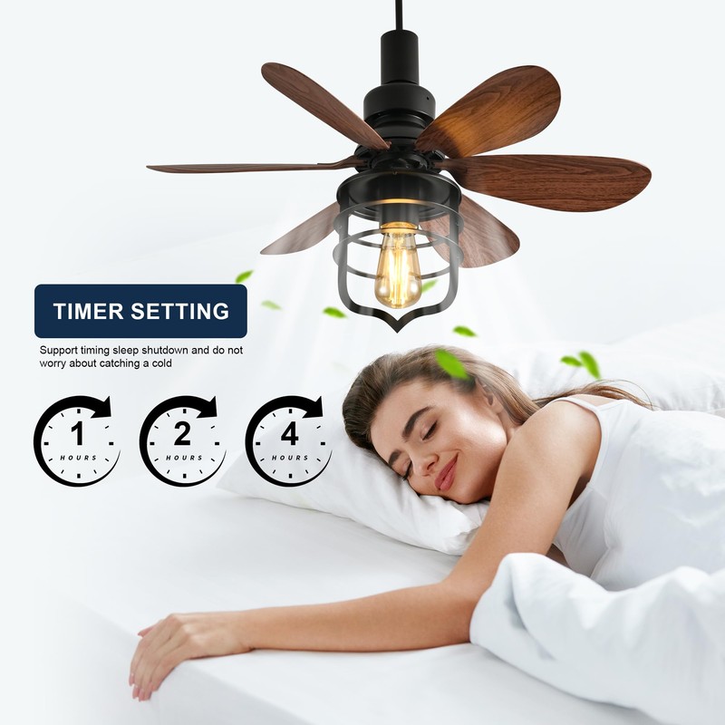 Garwarm 20IN Ceiling Fans with Lights, Socket Fan Light with