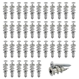 80 Pcs Heavy Duty Plasterboard Fixings Kit, Drywall Anchors, Self Drilling Screws & Plasterboard Wall Plugs for Cavity Walls, Concrete, Brick Installation