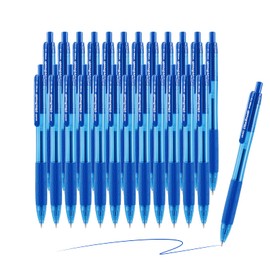AIHAO Retractable Ballpoint Pen, Medium Point, Blue Ink, 24 Pack, Hybrid ink Pens for Smooth Writing, 1.0mm