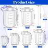Plastic Graduated Beaker, 6Pcs Clear Plastic Beakers Set Lab Measuring