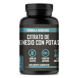 Citrato de Magnesio y Potasio | 60 Cápsulas | Fórmula de Alta Absorción | Suplemento Alimenticio | Libre de Gluten y Aditivos | LENICO