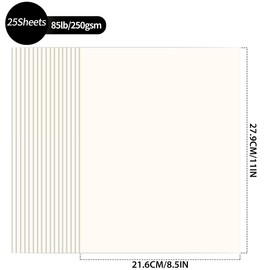 25 Sheets Creamy White Cardstock - 8.5'' x 11'' Double-sided Cover Card Stock 92lb/250gsm Heavyweight Paper for Art Crafts Scrapbooking Business Cards Party Décor UAP13PK