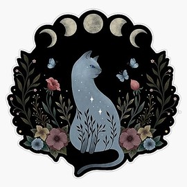 Cat On The Hill Bumper Sticker Vinyl Decal 5"