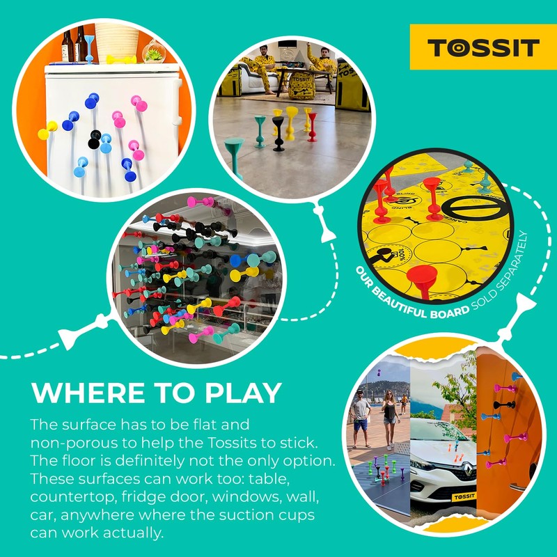 TOSSIT Game Set - Indoor, Outdoor Suction Cup Throwing Party