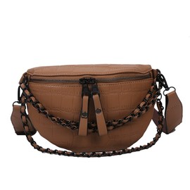 Bag Pack Chest Bag Crossbody Purse for Women - Fashion Leather Shoulder Bag (Khaki, One Size)