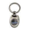 Indiana Metal Craft Thin Blue Line Nickel Teardrop Key Tag