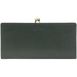 RafiCaro Women's Long Wallet, Coin Pouch with Zipper, Card Holder, Large Capacity, Adult PU Leather Long Wallet, green