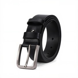 Justay Comf Men's Leather Belt with Metal Pin Buckle (3.8 cm) Adjustable in 4 Lengths (110-125 cm) Includes Punch Pliers and Gift Box Classic Belt in Black/Brown Men's Belt for Business and Leisure