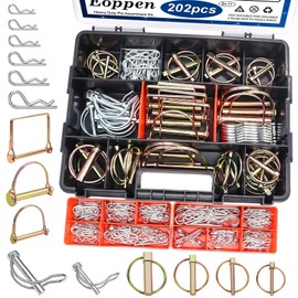 Eoppen 202Pcs Hitch Pins Clip Pins Assortment Kit, Heavy Duty Tractor Pins Linch Pins PTO Pins Tractor Accessories for Trailers, Tractors, Trucks, Lawn Mower
